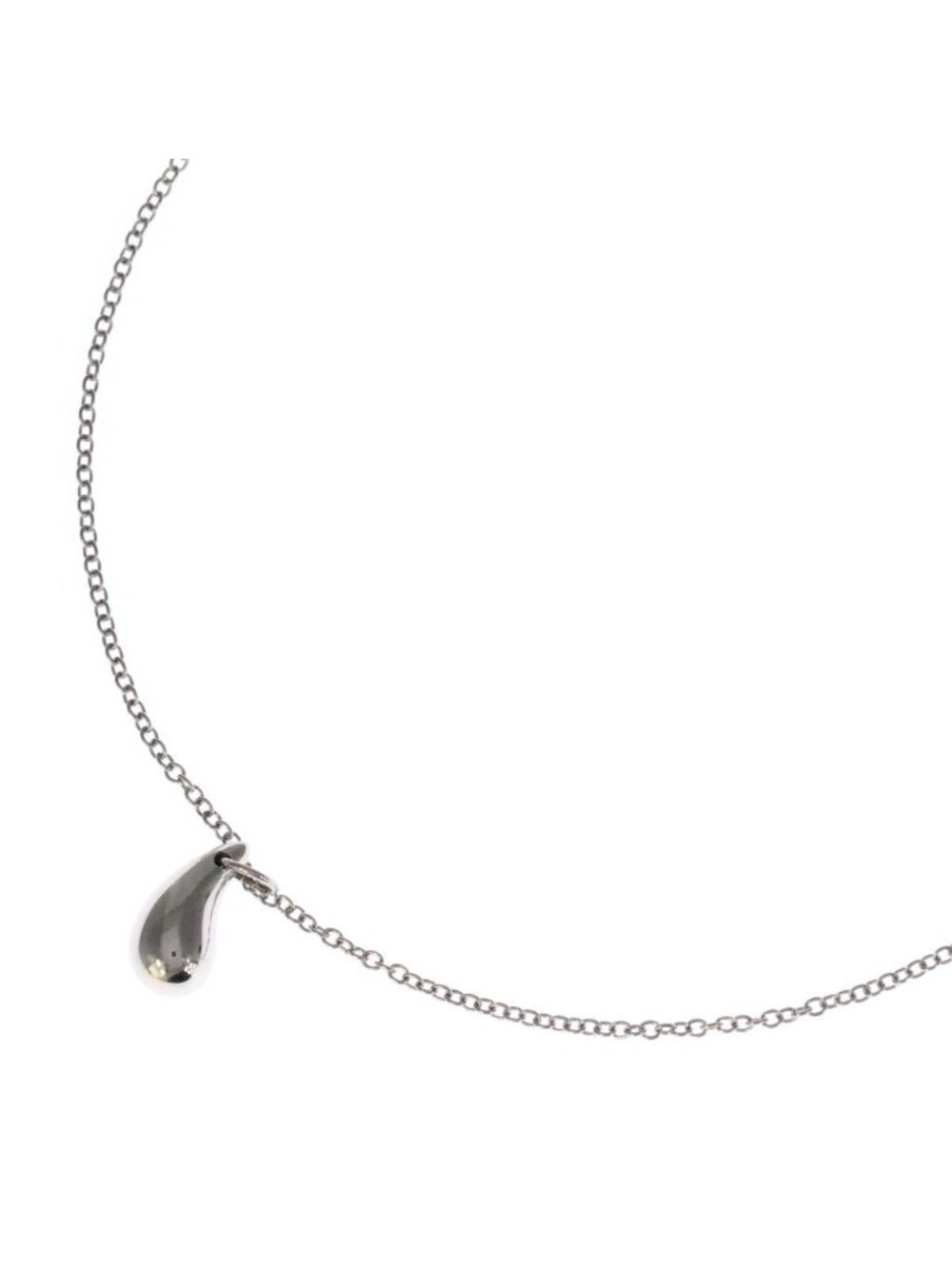 Tiffany & Co Elsa Peretti Teardrop Necklace Platinum Pendant
